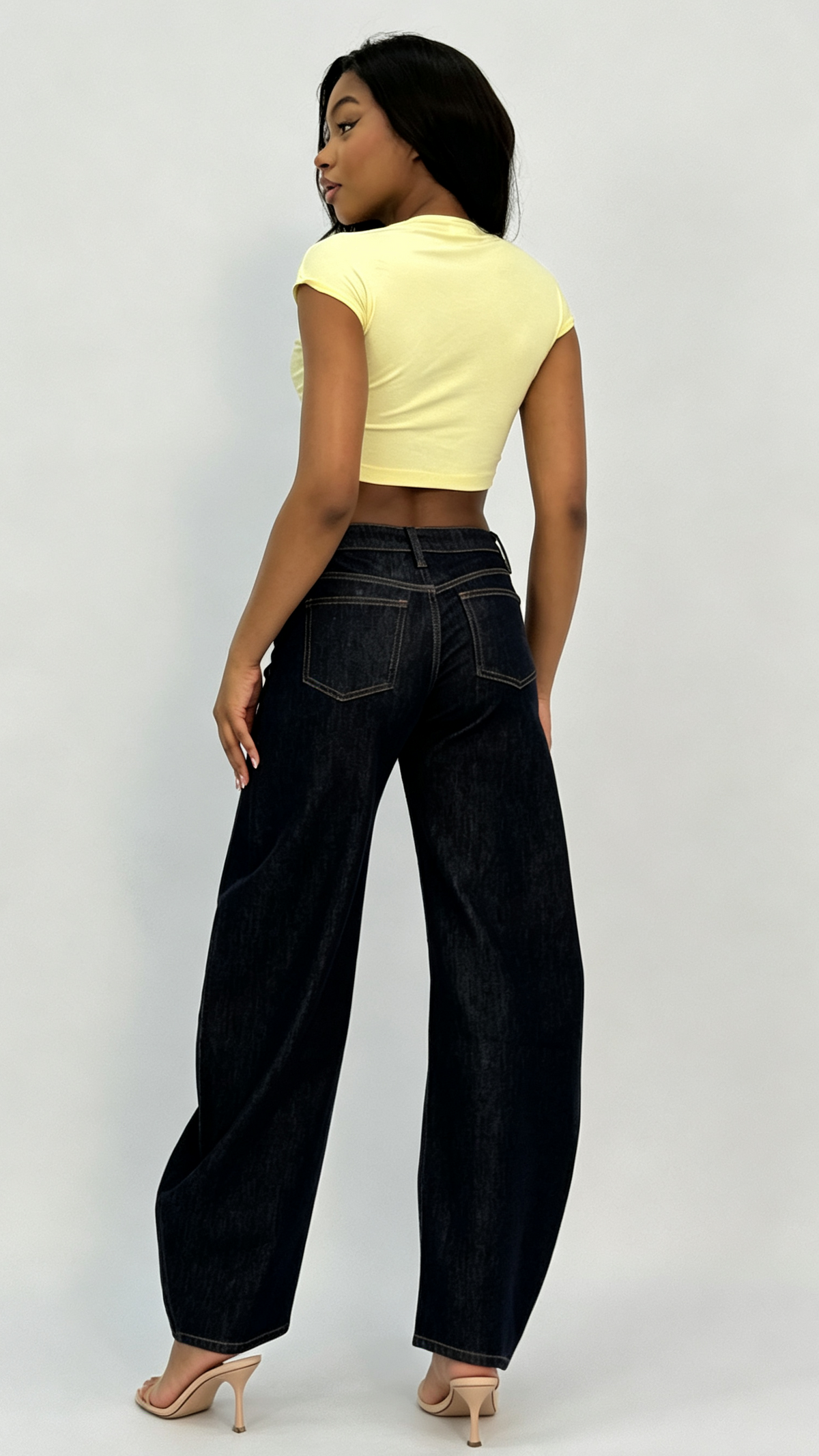Char Raw Denim Barrel Jeans
