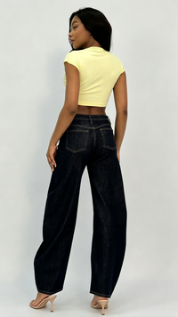Char Raw Denim Barrel Jeans