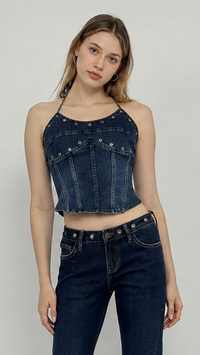 Daria Denim Halter Top