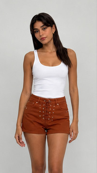 Poppy Lace Up Denim Short