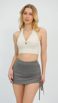 Slate Ruched Active Skort