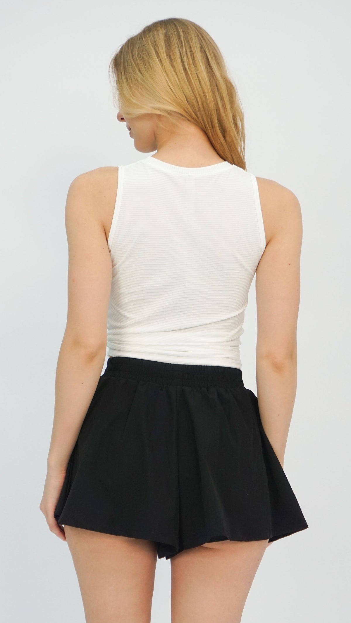 White Knotted Crop Tank