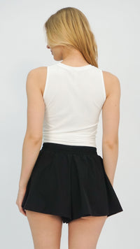 White Knotted Crop Tank