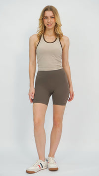 Taupe High-Rise Shorts