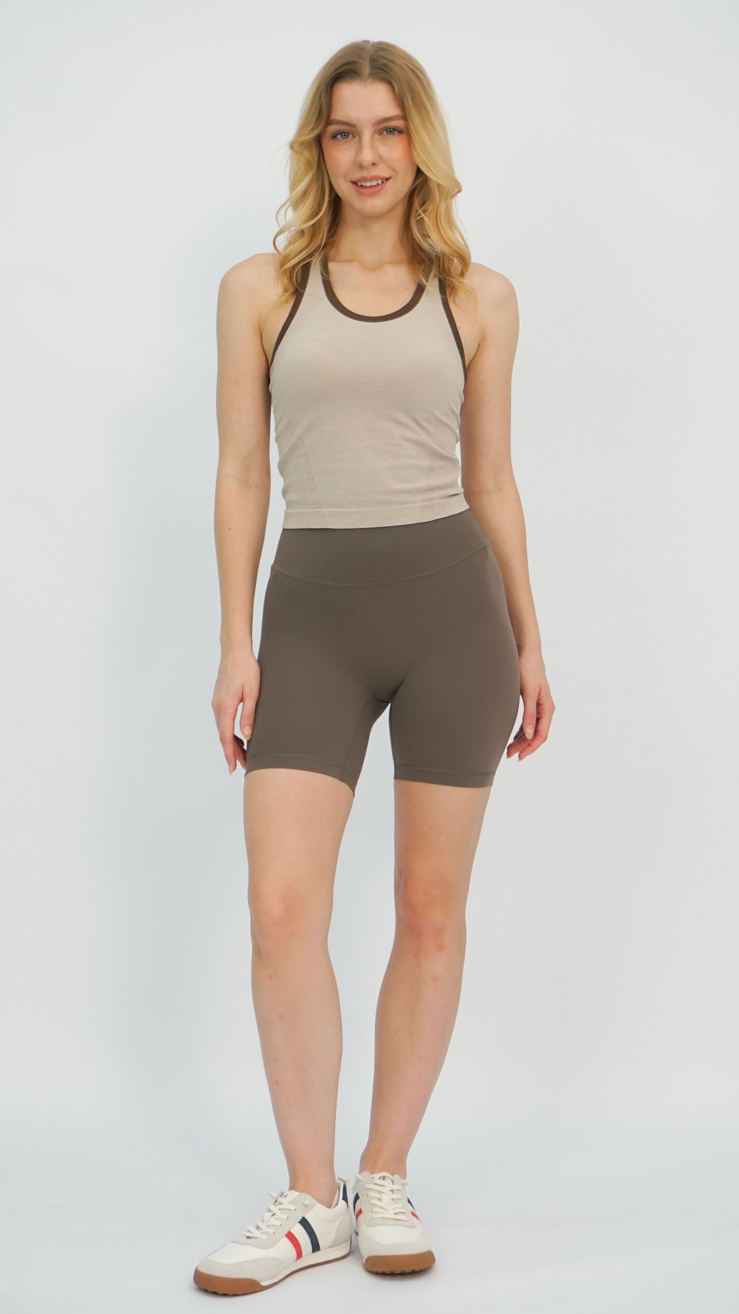 Taupe High-Rise Shorts