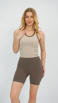 Taupe High-Rise Shorts