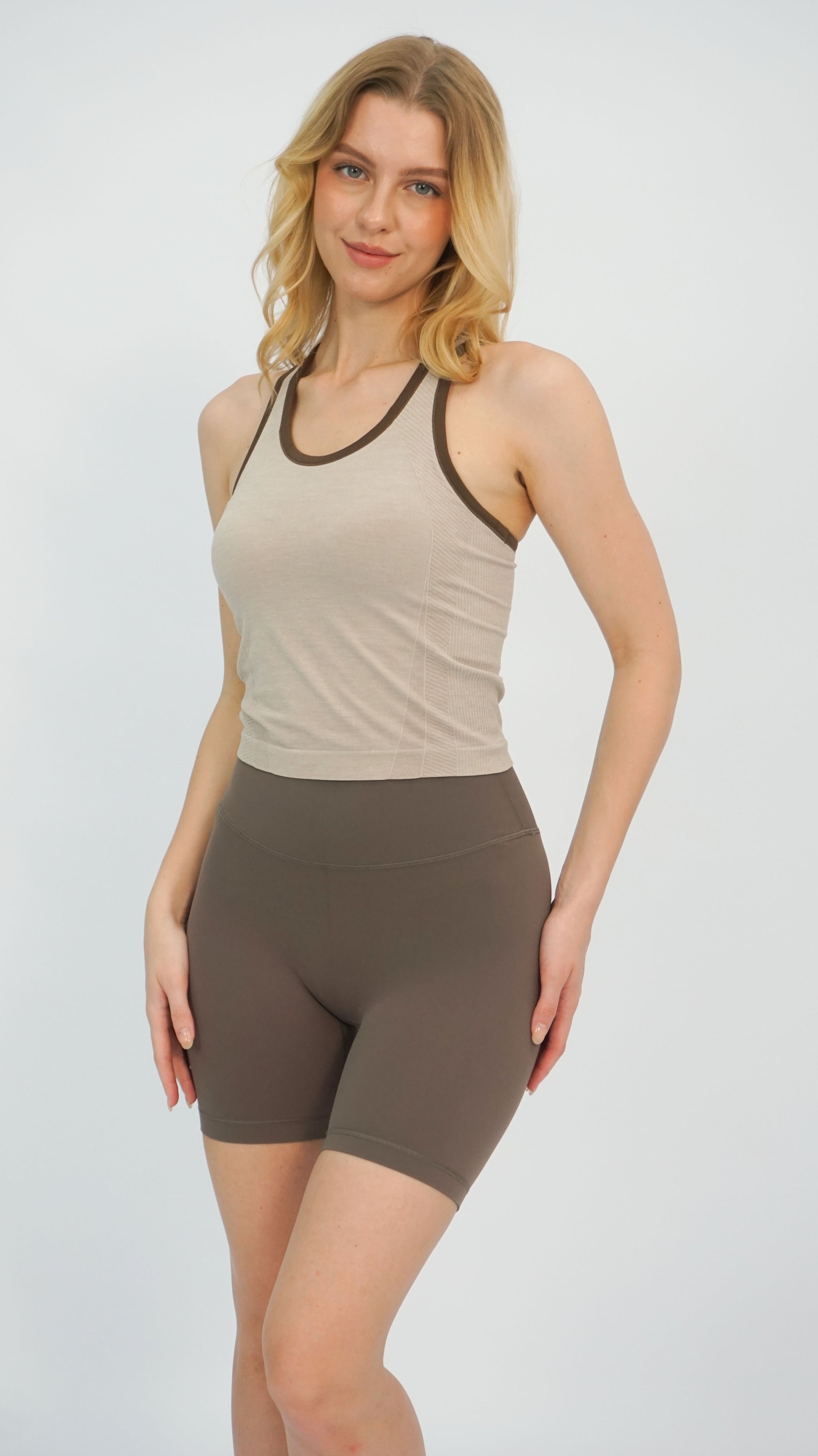 Taupe High-Rise Shorts