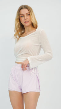 White Sheer Long Sleeve Top