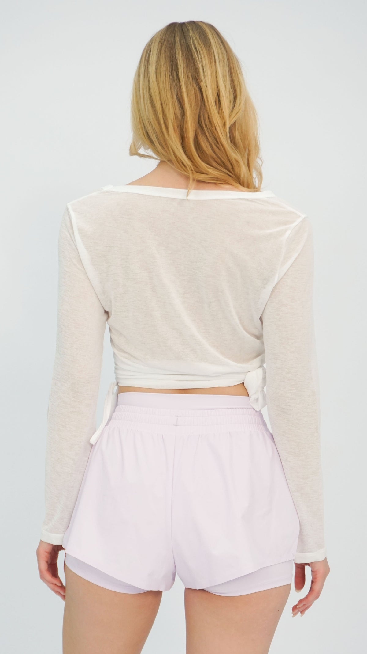 White Sheer Long Sleeve Top