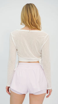 White Sheer Long Sleeve Top