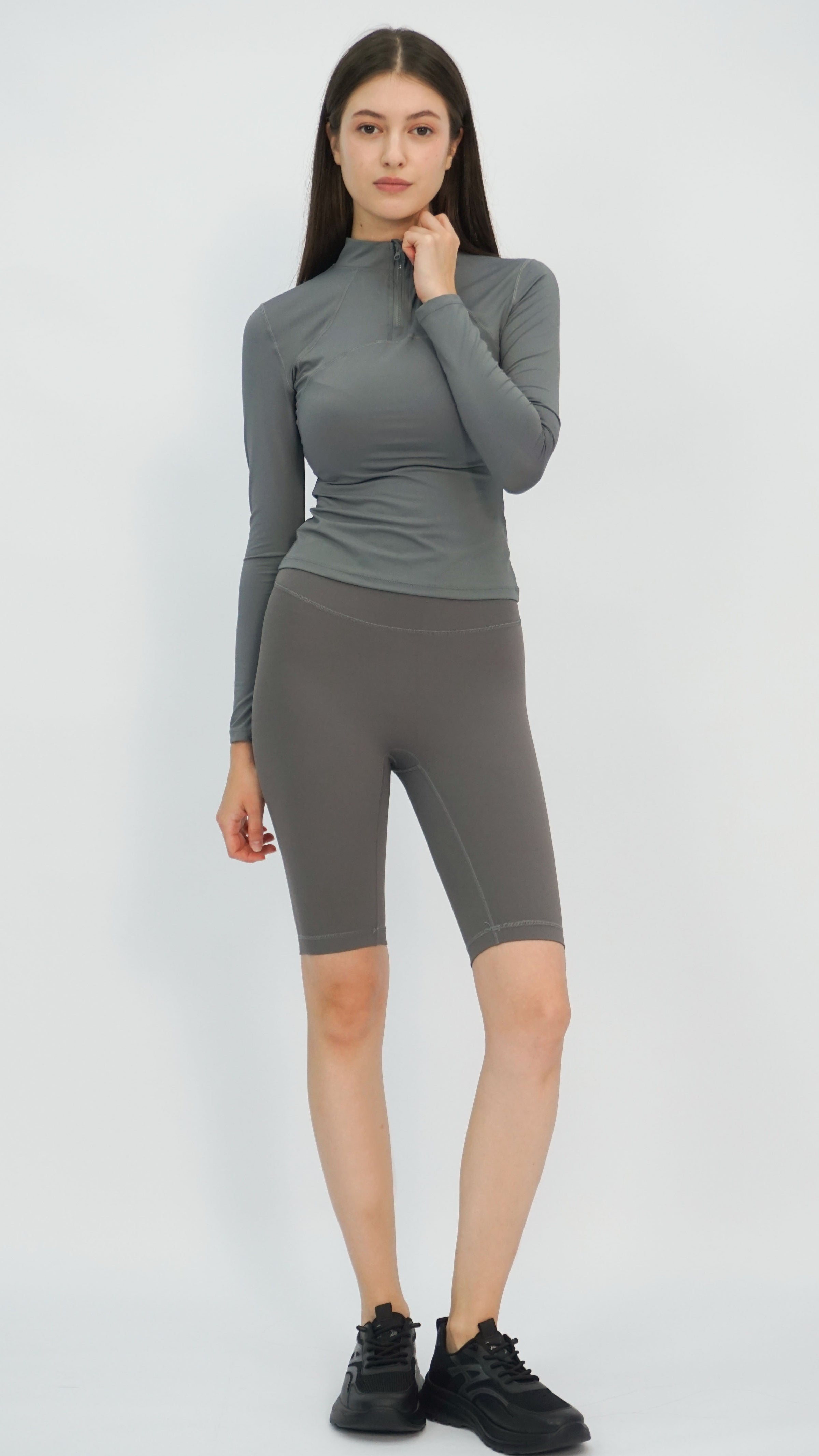 Grey Longline Biker Shorts