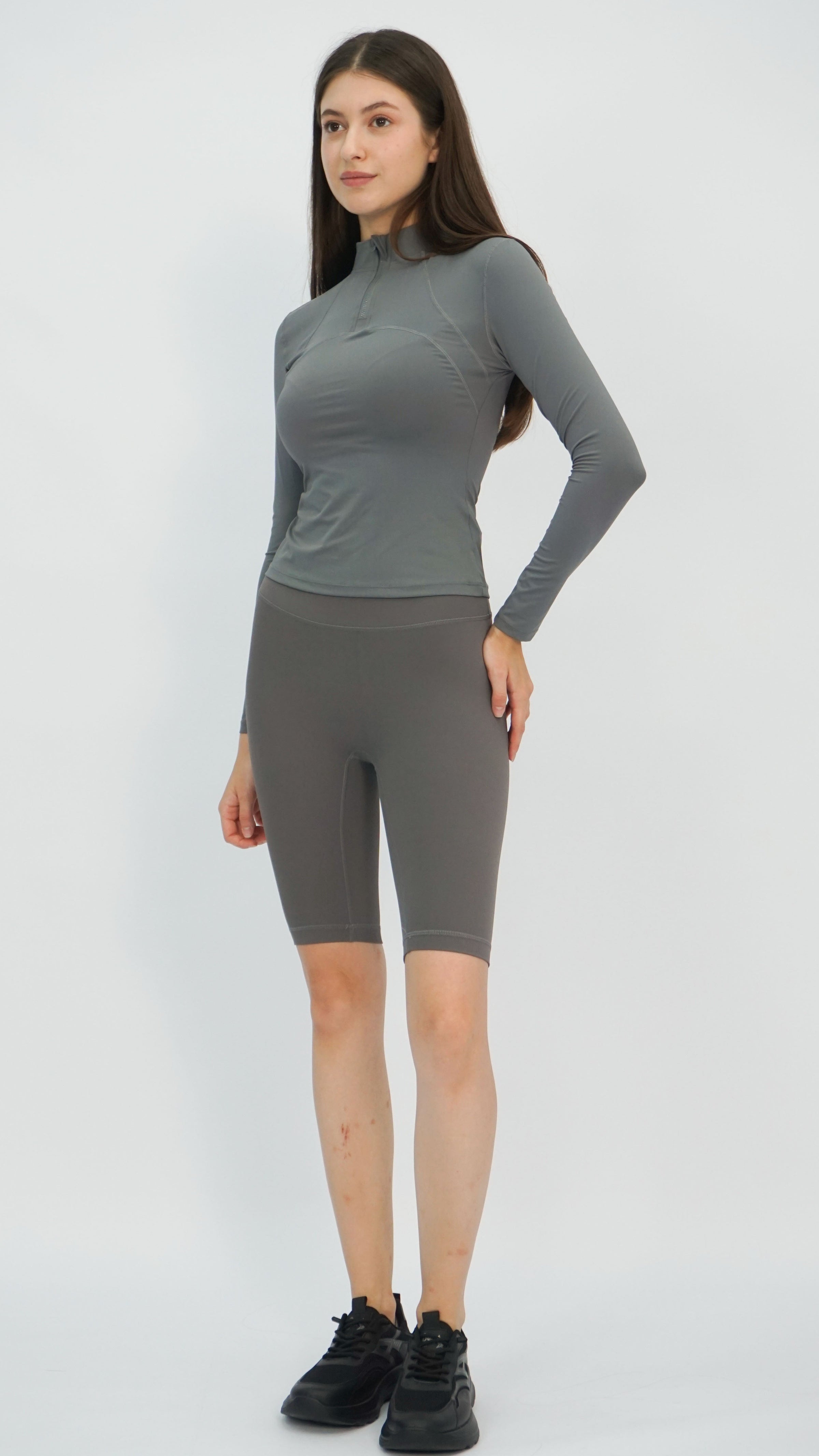 Grey Longline Biker Shorts