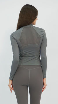 Grey Quarter-Zip Athletic Top