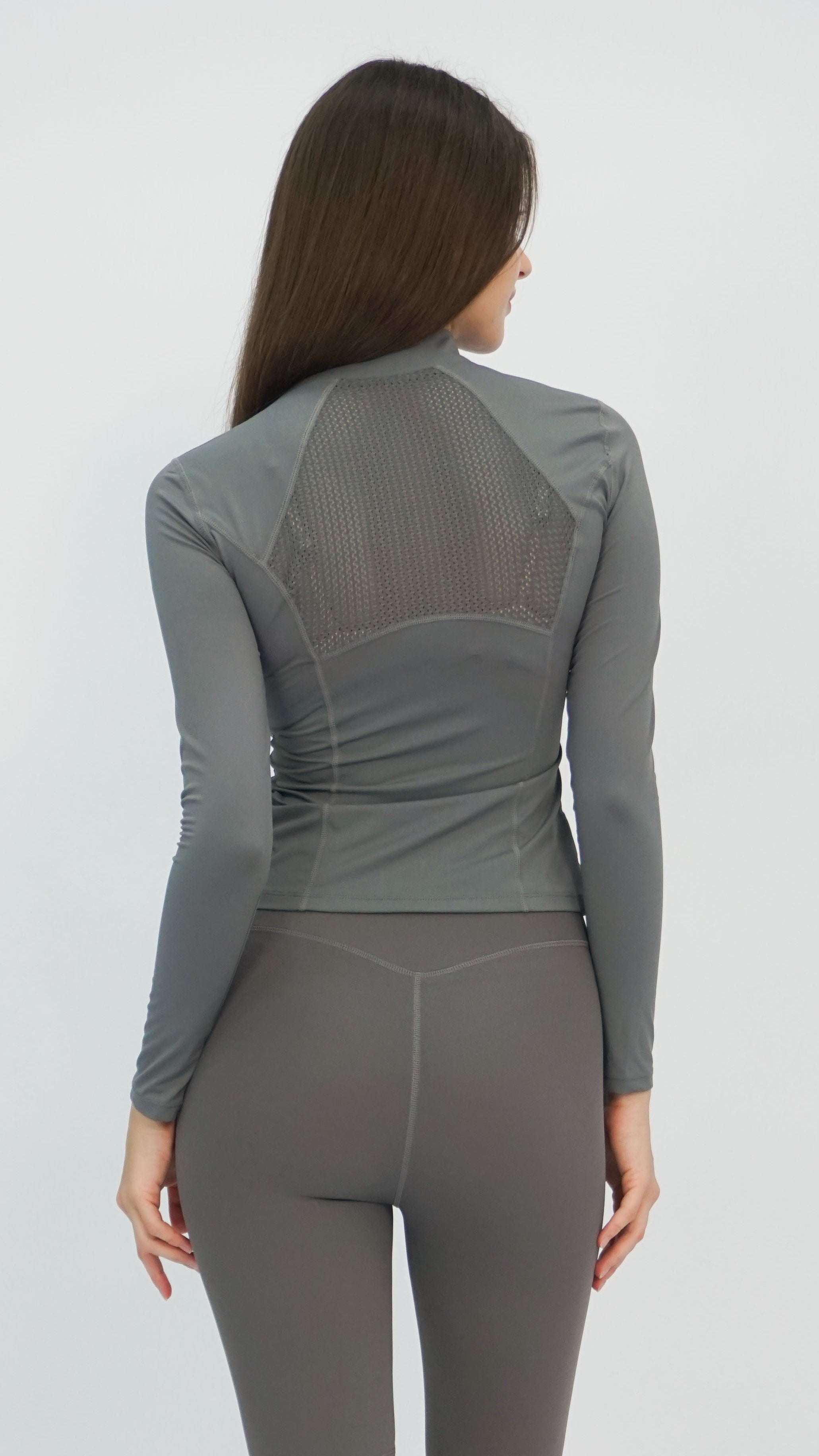 Grey Quarter-Zip Athletic Top