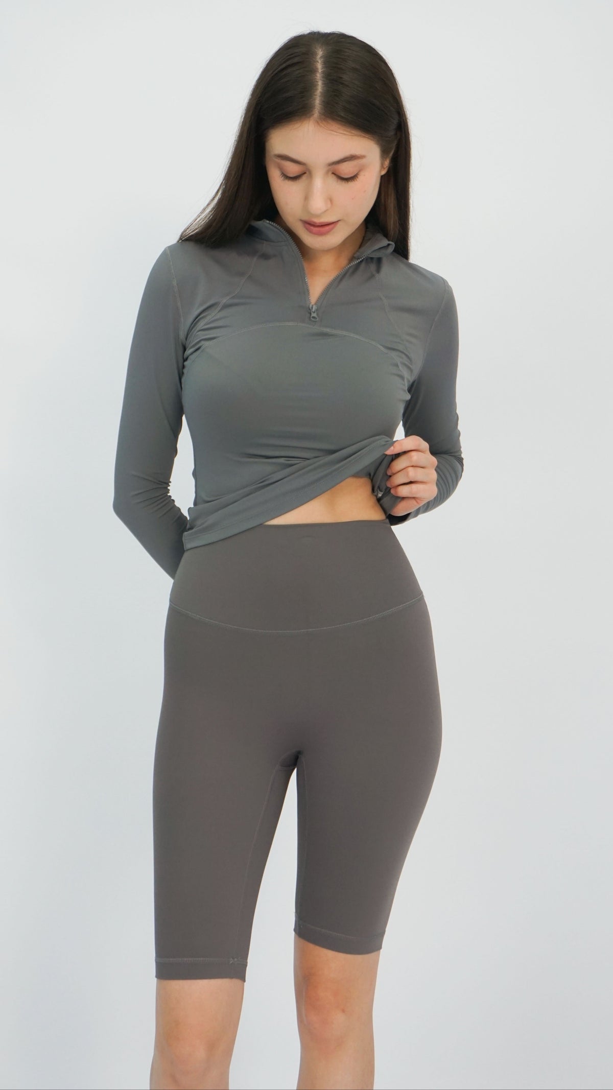 Grey Longline Biker Shorts