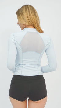 Light Blue Quarter-Zip Athletic Top
