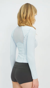 Light Blue Quarter-Zip Athletic Top