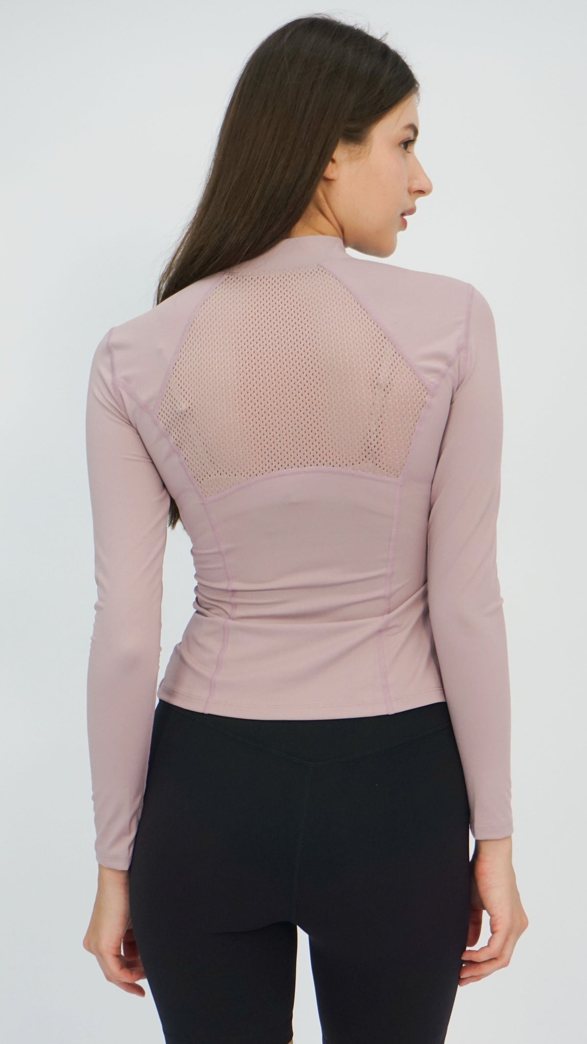 Dusty Mauve Quarter-Zip Athletic Top