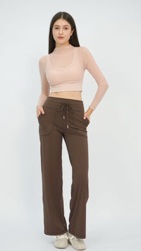 Peach Stevie Sheer Long Sleeve Top