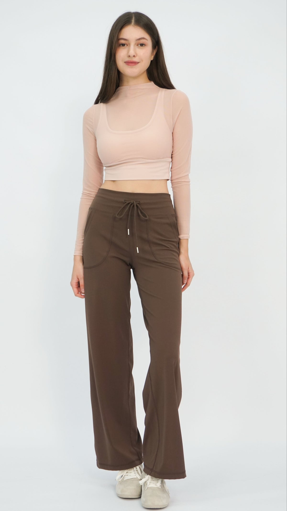 Brown Cal Wide-Leg Joggers