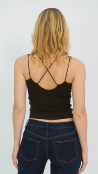 Chocolate Double Strap Active Tank
