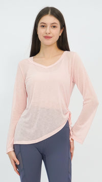 Pink Sheer Long Sleeve Top