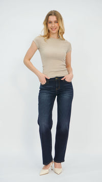 Nina Mid Waist Straight Fit Jeans