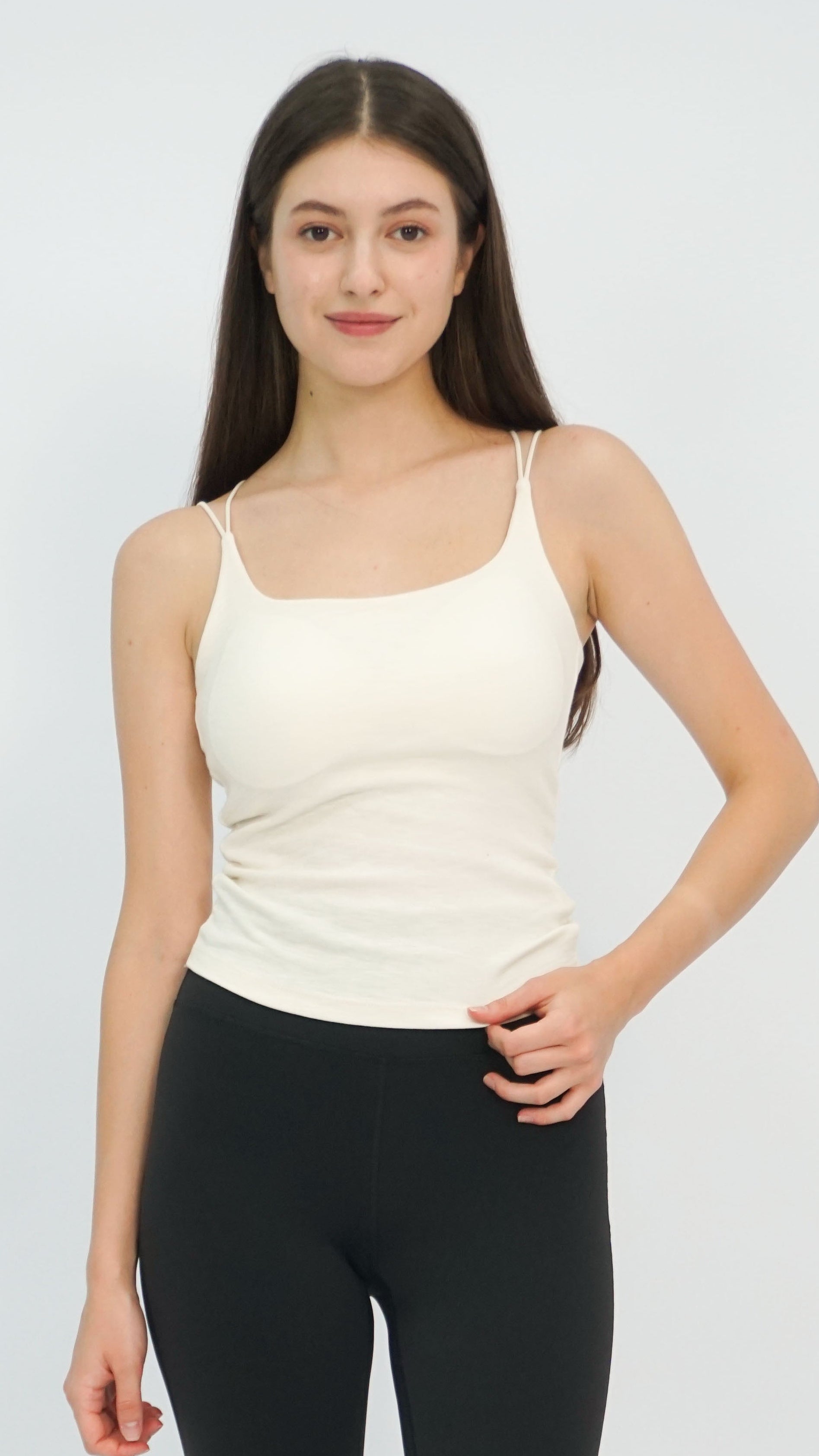 White Double Strap Active Tank