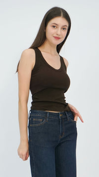 Chocolate Lorel Ribbed Tank