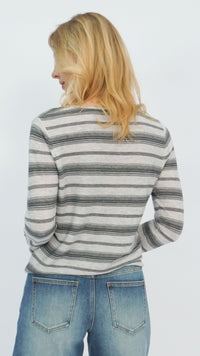 Light Grey Sela Striped Top