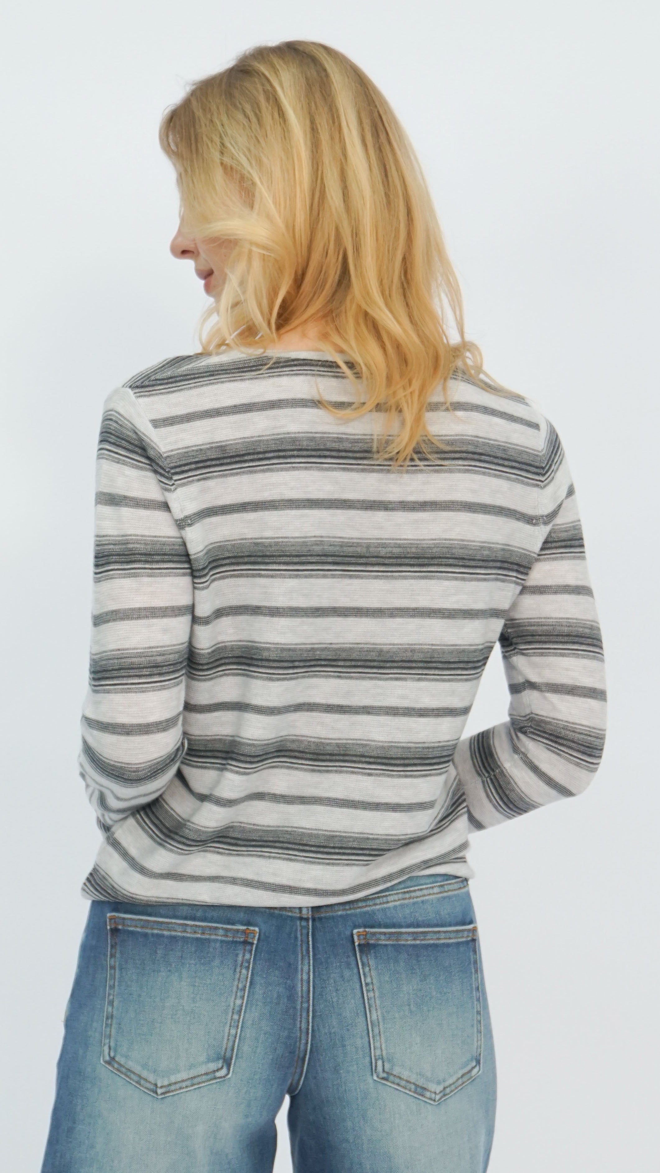 Light Grey Sela Striped Top