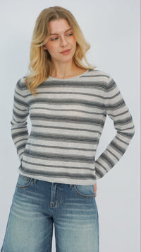 Light Grey Sela Striped Top