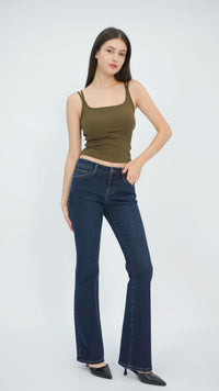 Bey Mid-Waist Bootcut Jeans