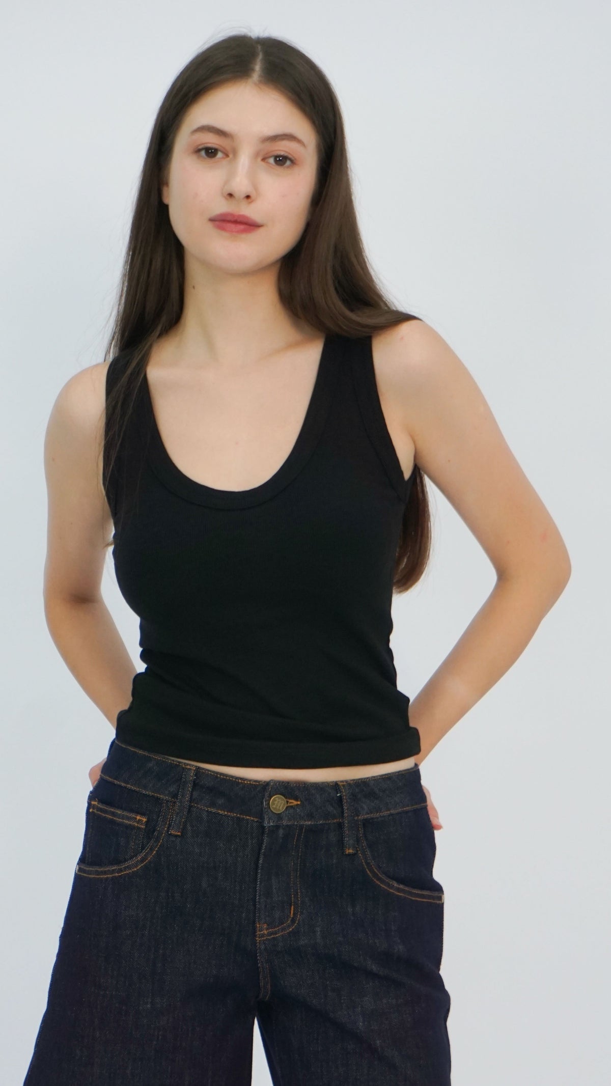 Black Lorel Ribbed Tank