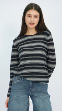 Black Sela Striped Top