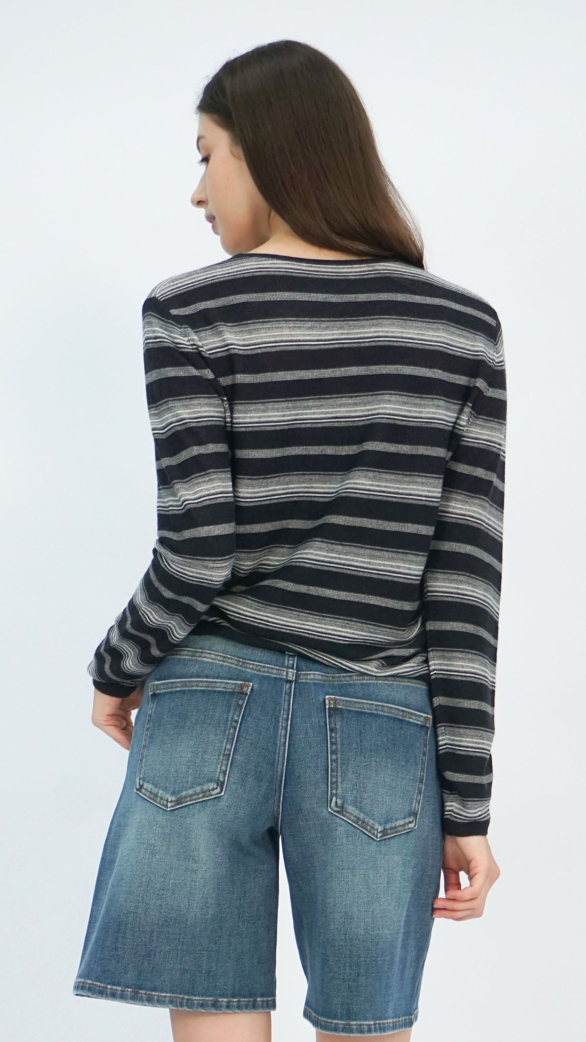 Black Sela Striped Top