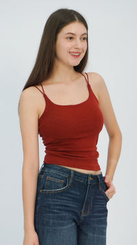 Red Double Strap Active Tank