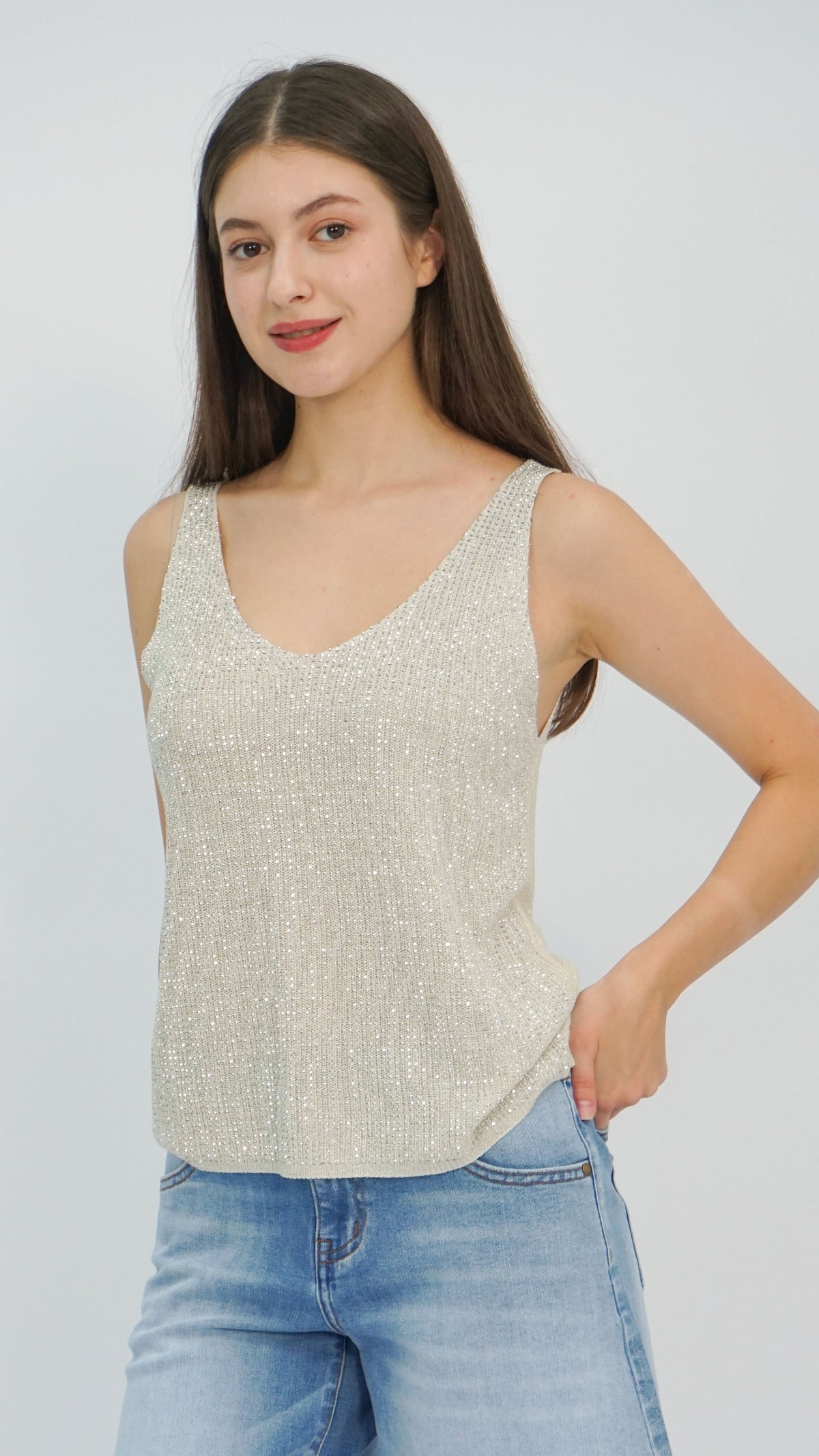 Cream Marci Knit Tank Top