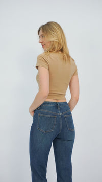 Ariel Medium Wash Slim Straight Jeans