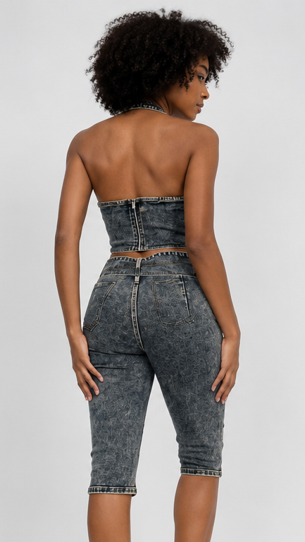 Tess Acid Wash Bermuda
