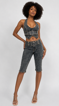 Tess Acid Wash Bermuda