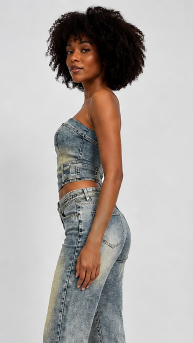 Chelsea Strapless Denim Top