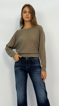 Krista Taupe Back Cutout Top