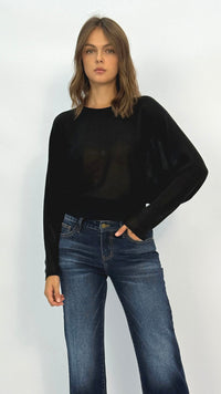 Krista Black Back Cutout Top