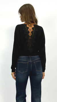 Krista Black Back Cutout Top
