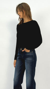 Krista Black Back Cutout Top