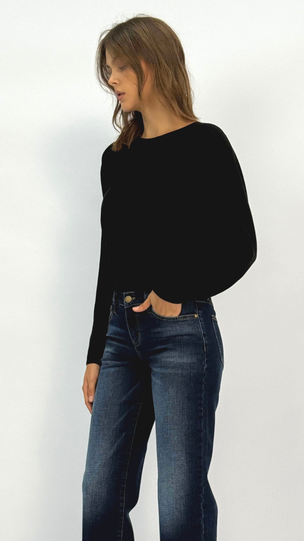 Krista Black Back Cutout Top