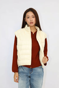 Apricot Cropped Down Vest