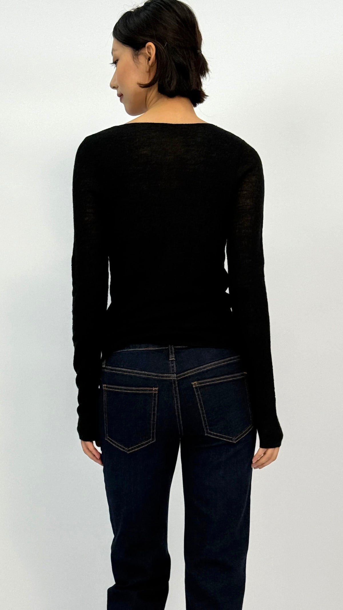 Eleana Black Boatneck Top
