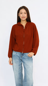 Dixie Rust Hooded Cropped Sweater